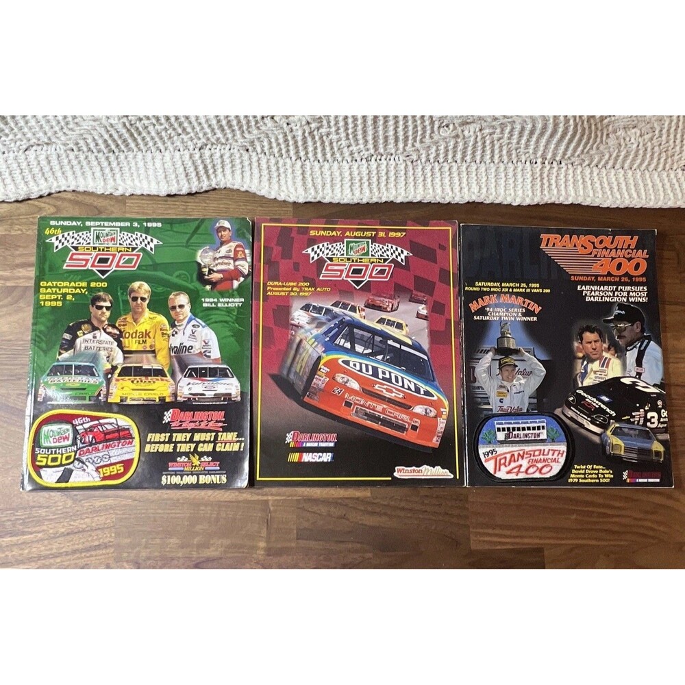 1995 NASCAR Darlington Race Programs: Mountain Dew Southern 500 & Transouth 400